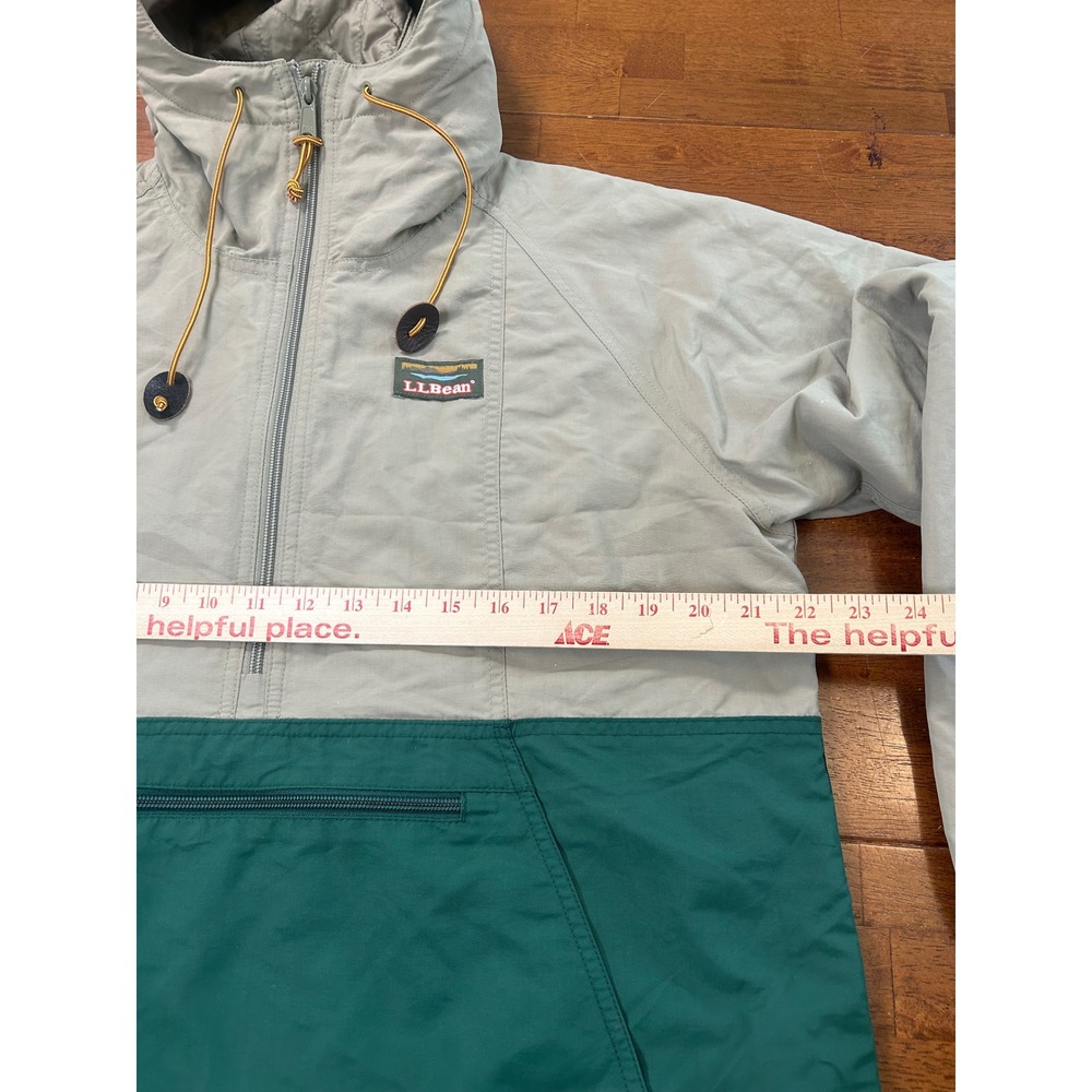 LL Bean Anorak Jacket Women M Green Tan Mountain Classic Insulated 503930 - Picture 5 of 9